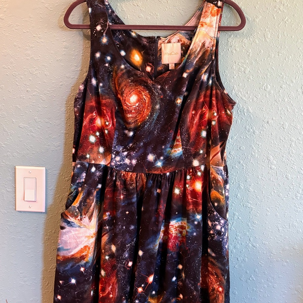 ModCloth fit and flare Galaxy/Constellation dress.